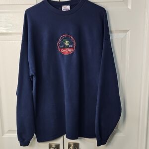 Hanes Vintage 90's Sweatshirt San Diego Emblem XL Navy EUC